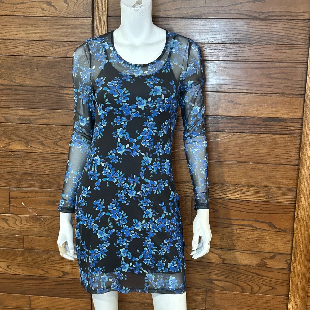 MINKPINK Blue Sheath Long Sleeve Cocktail Dress
